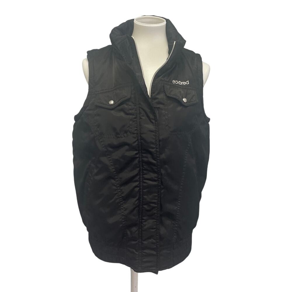 Eckored Womens XL Nylon Polyester Sleeveless Full Zip Lined Vest w Pockets
